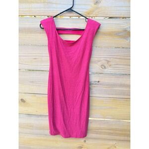 Jump Apparel Hot Pink Glitter Strappy Back Bodycon Mini Dress Small Made in USA